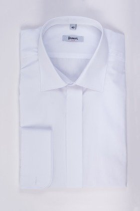 Koszula biała z plisą Vernet AV4536-3