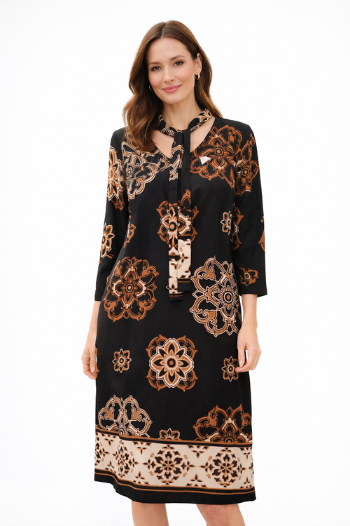 Sukienka Getex Poznań NATALIA czarny/beż