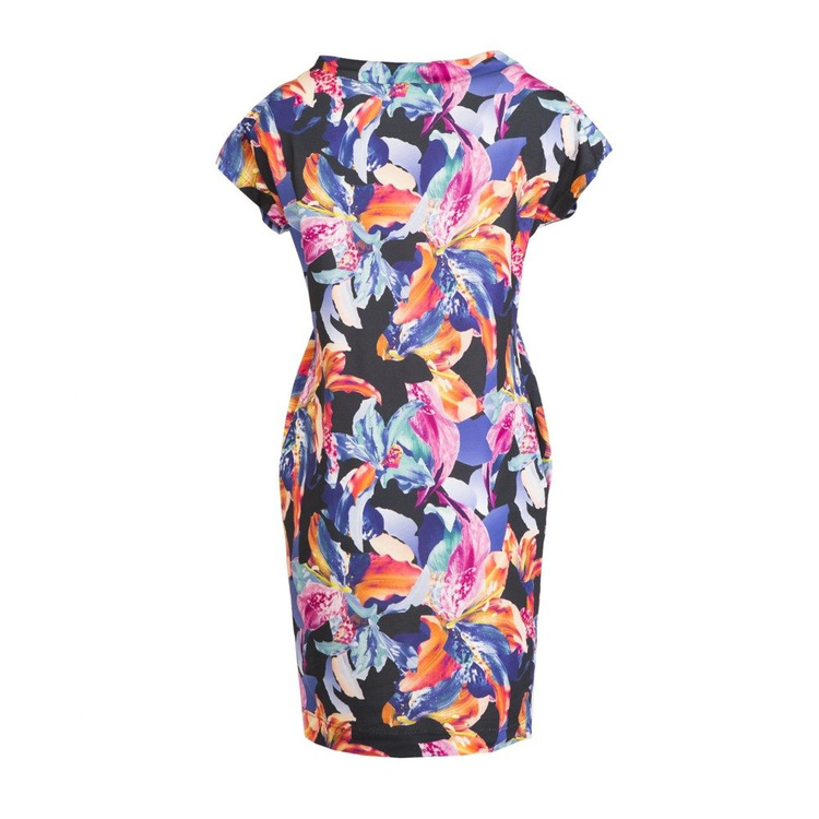 Suknia Ennywear granatowa w kwiaty  270116 