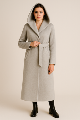 Płaszcz Paolo Moretti Poznań ROSA jasny szary