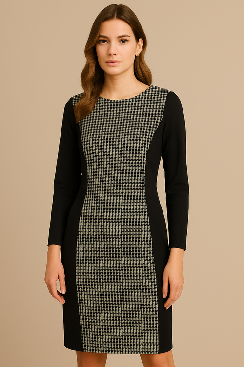 Sukienka Getex Poznań GABI czarna pepitka