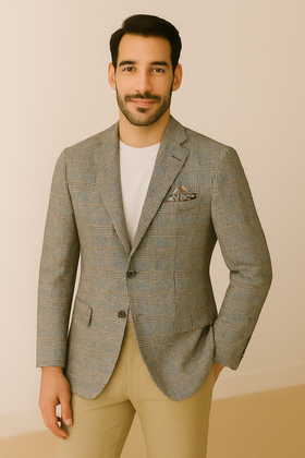 Marynarka Vernet Poznań 7346/23 krata popiel