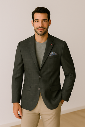 Marynarka Vernet Poznań 7341/23 grafit krata