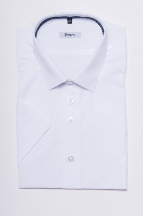 Koszula biała krótki rękaw włoski kołnierzyk Vernet AV4536-7